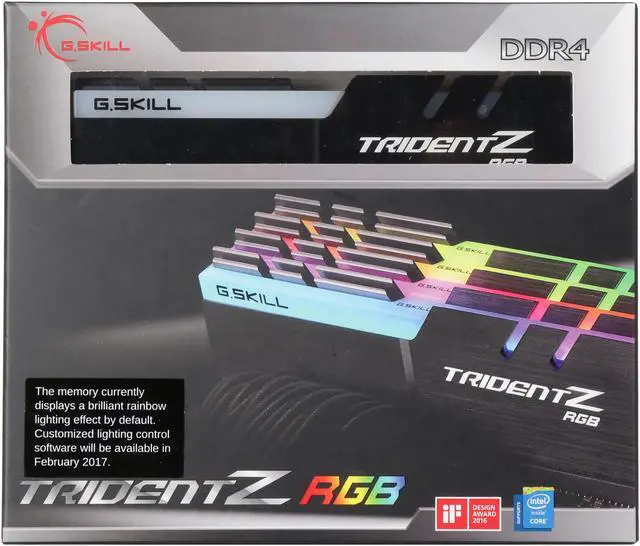 Alt view image 5 of 5 - G.SKILL TridentZ RGB Series 32GB (4 x 8GB) 288-Pin PC RAM DDR4 3600 (PC4 28800) Desktop Memory Model F4-3600C17Q-32GTZR