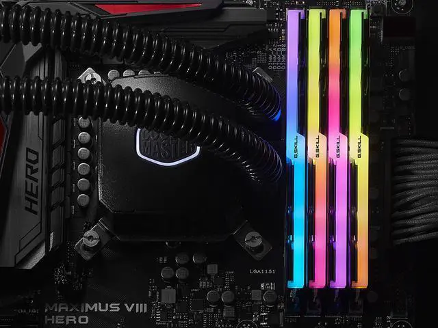 Alt view image 3 of 5 - G.SKILL TridentZ RGB Series 32GB (4 x 8GB) DDR4 3000 (PC4 24000) Desktop Memory Model F4-3000C14Q-32GTZR