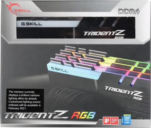 Alt view image 5 of 5 - G.SKILL TridentZ RGB Series 32GB (4 x 8GB) DDR4 3000 (PC4 24000) Desktop Memory Model F4-3000C14Q-32GTZR