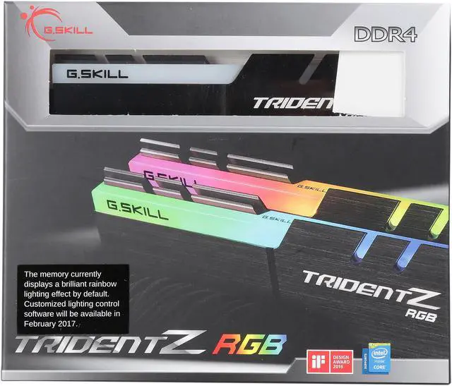 Alt view image 5 of 5 - G.SKILL TridentZ RGB Series 16GB (2 x 8GB) 288-Pin PC RAM DDR4 3600 (PC4 28800) Desktop Memory Model F4-3600C16D-16GTZR