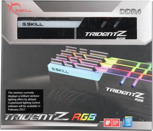 Alt view image 5 of 5 - G.SKILL TridentZ RGB Series 32GB (4 x 8GB) 288-Pin PC RAM DDR4 3600 (PC4 28800) Desktop Memory Model F4-3600C16Q-32GTZR