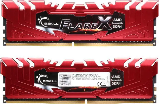 Alt view image 2 of 3 - G.SKILL Flare X Series 16GB (2 x 8GB) DDR4 2400 (PC4 19200) Memory (Desktop Memory) Model F4-2400C16D-16GFXR