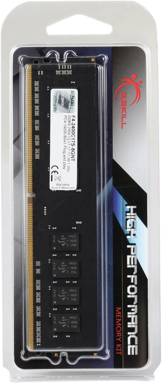 Alt view image 4 of 4 - G.SKILL Value 8GB DDR4 2400 (PC4 19200) Desktop Memory Model F4-2400C17S-8GNT