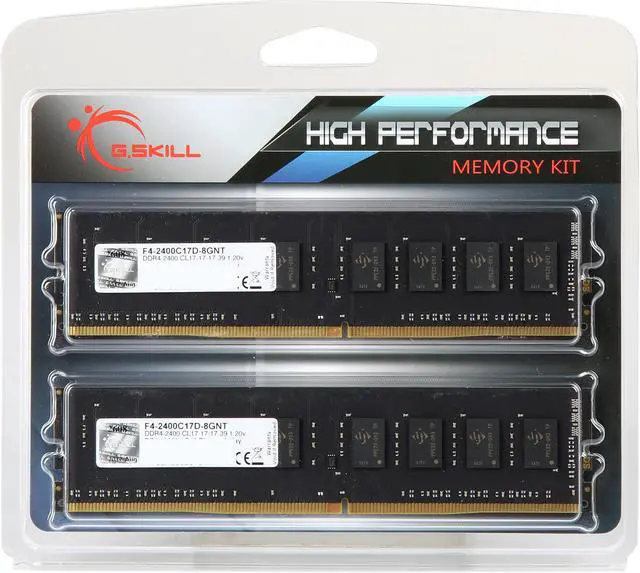 Alt view image 4 of 4 - G.SKILL Value 8GB (2 x 4GB) DDR4 2400 (PC4 19200) Desktop Memory Model F4-2400C17D-8GNT