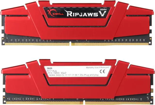 Alt view image 2 of 3 - G.SKILL Ripjaws V Series 8GB (2 x 4GB) 288-Pin DDR4 SDRAM DDR4 2400 (PC4 19200) Desktop Memory Model F4-2400C17D-8GVR