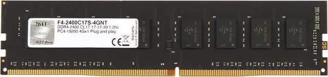 Alt view image 2 of 4 - G.SKILL Value 4GB DDR4 2400 (PC4 19200) Desktop Memory Model F4-2400C17S-4GNT