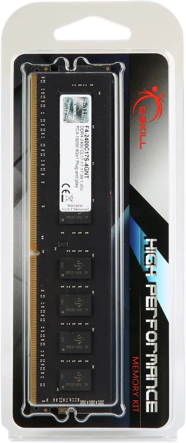 Alt view image 4 of 4 - G.SKILL Value 4GB DDR4 2400 (PC4 19200) Desktop Memory Model F4-2400C17S-4GNT