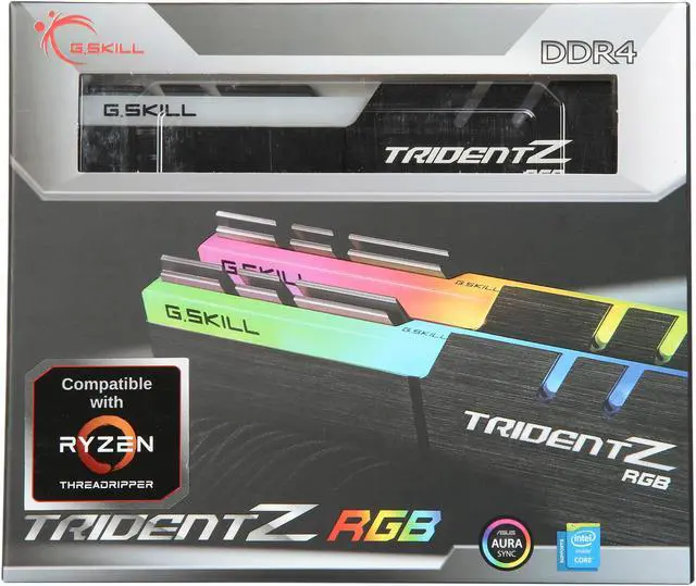 Alt view image 3 of 3 - G.SKILL Trident Z RGB (For AMD) 16GB (2 x 8GB) DDR4 2400 (PC4 19200) Desktop Memory Model F4-2400C15D-16GTZRX