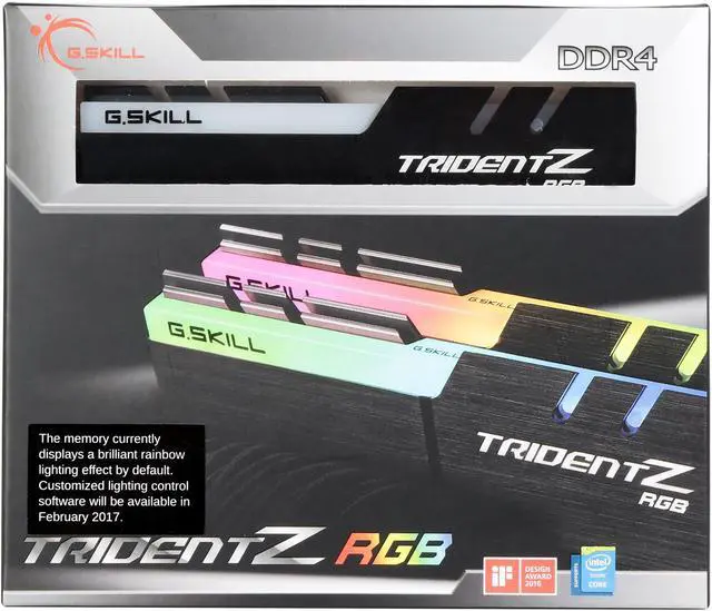 Alt view image 5 of 5 - G.SKILL Trident Z RGB (For AMD) 16GB (2 x 8GB) DDR4 3200 (PC4 25600) Desktop Memory Model F4-3200C14D-16GTZRX