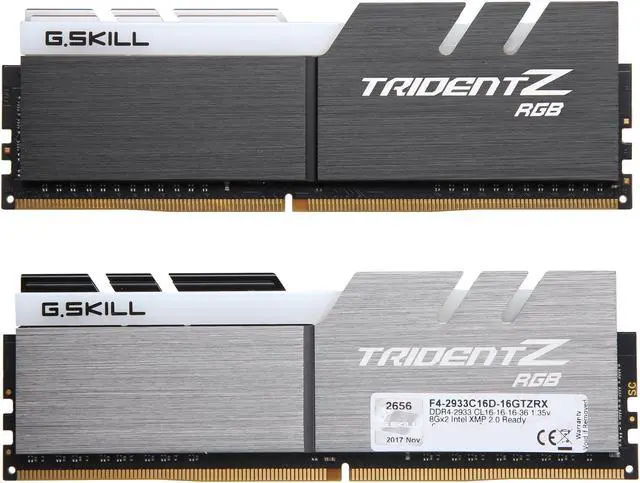 Alt view image 4 of 5 - G.SKILL Trident Z RGB (For AMD) 16GB (2 x 8GB) DDR4 2933 (PC4 23400) Desktop Memory Model F4-2933C16D-16GTZRX