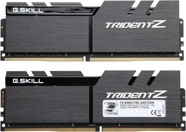 Alt view image 2 of 3 - G.SKILL TridentZ Series 32GB (2 x 16GB) DDR4 4000 (PC4 32000) Desktop Memory Model F4-4000C19D-32GTZKK
