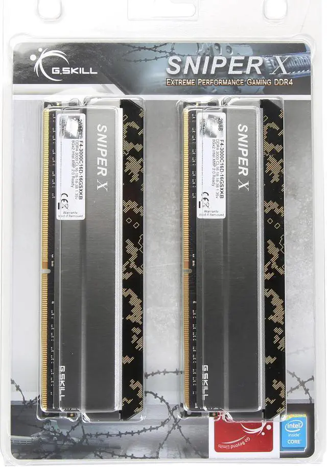 Alt view image 4 of 4 - G.SKILL Sniper X Series 16GB (2 x 8GB) DDR4 3000 (PC4 24000) Desktop Memory Model F4-3000C16D-16GSXKB