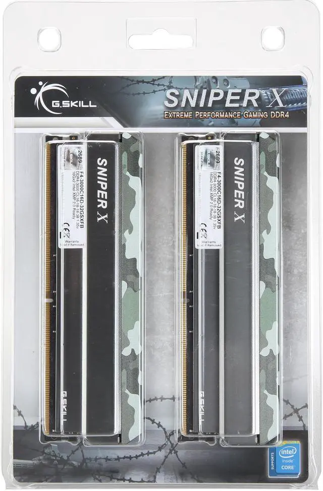 Alt view image 4 of 4 - G.SKILL Sniper X Series 32GB (2 x 16GB) DDR4 3000 (PC4 24000) Desktop Memory Model F4-3000C16D-32GSXFB