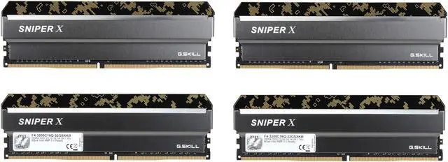 Alt view image 3 of 4 - G.SKILL Sniper X Series 32GB (4 x 8GB) DDR4 3200 (PC4 25600) Desktop Memory Model F4-3200C16Q-32GSXKB