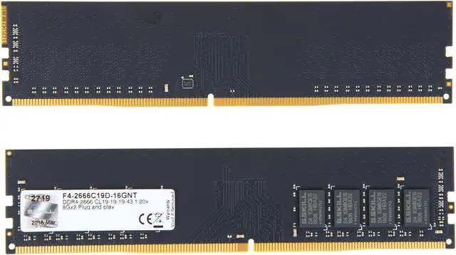 Alt view image 2 of 3 - G.SKILL Value Series 16GB (2 x 8GB) DDR4 2666 (PC4 21300) Desktop Memory Model F4-2666C19D-16GNT