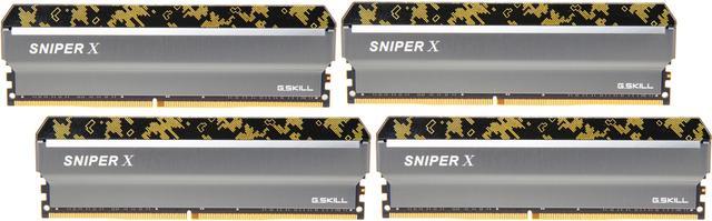 G.SKILL Sniper X Series 64GB (4 x 16GB) DDR4 3600 (PC4 28800) Desktop  Memory Model F4-3600C19Q-64GSXKB