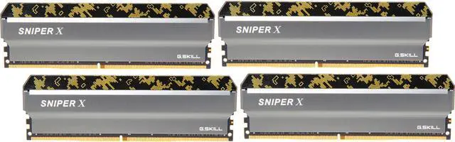Main image of G.SKILL Sniper X Series 32GB (4 x 8GB) DDR4 3600 (PC4 28800) Desktop Memory Model F4-3600C19Q-32GSXKB