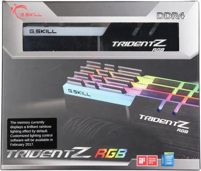 Alt view image 5 of 5 - G.SKILL Trident Z RGB (For AMD) 32GB (4 x 8GB) 288-Pin PC RAM DDR4 3200 (PC4 25600) Desktop Memory Model F4-3200C16Q-32GTZRX