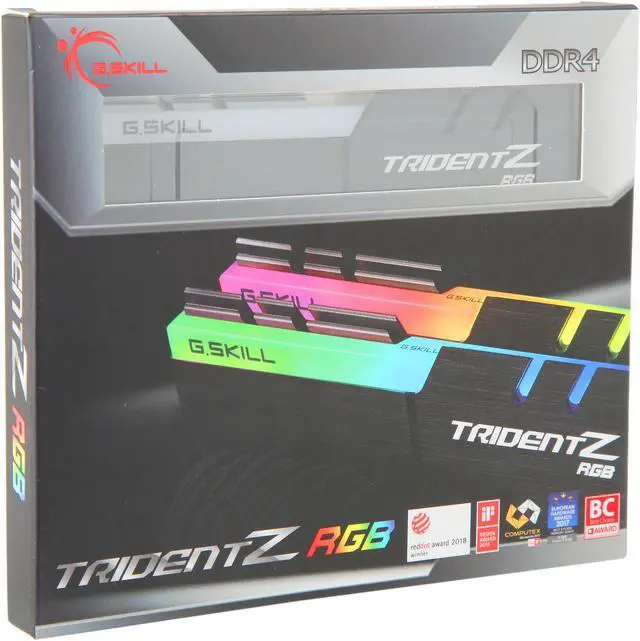 Alt view image 3 of 3 - G.SKILL TridentZ RGB Series 16GB (2 x 8GB) DDR4 3466 (PC4 27700) Desktop Memory Model F4-3466C18D-16GTZRXB