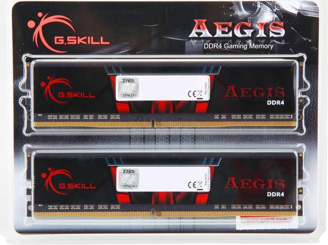 Kit Barrettes mémoire 16Go (2x8Go) DIMM DDR4 G.Skill Aegis PC4-21300 (2666  Mhz) (Noir et Rouge) at