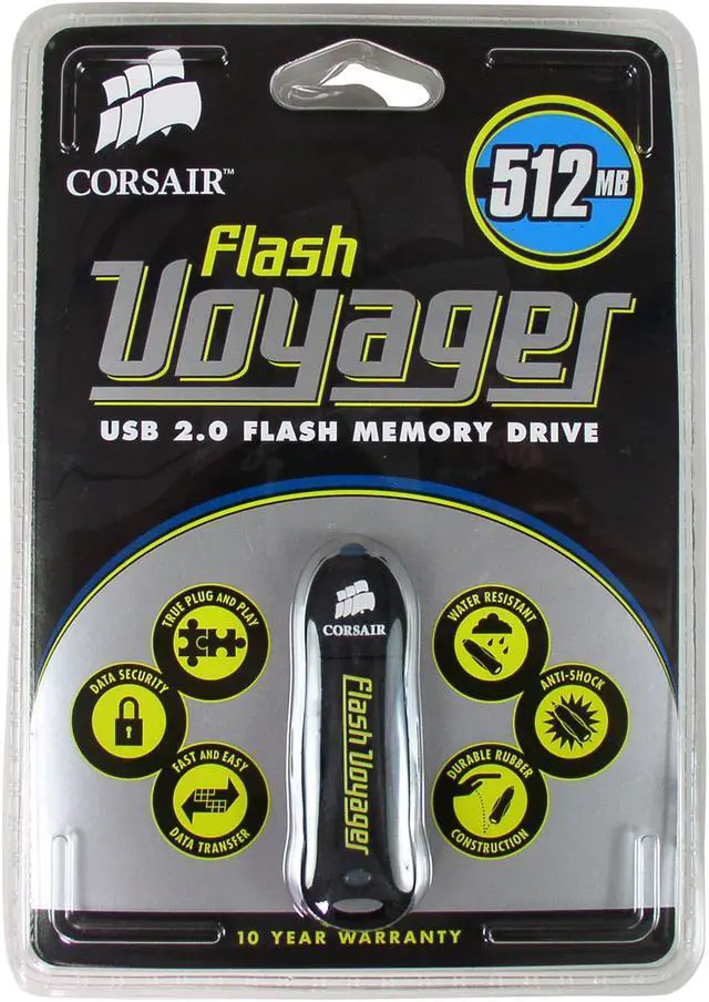 Alt view image 5 of 5 - CORSAIR Flash Voyager 512MB Flash Drive (USB2.0 Portable) 256bit AES Encryption CMFUSB2.0-512