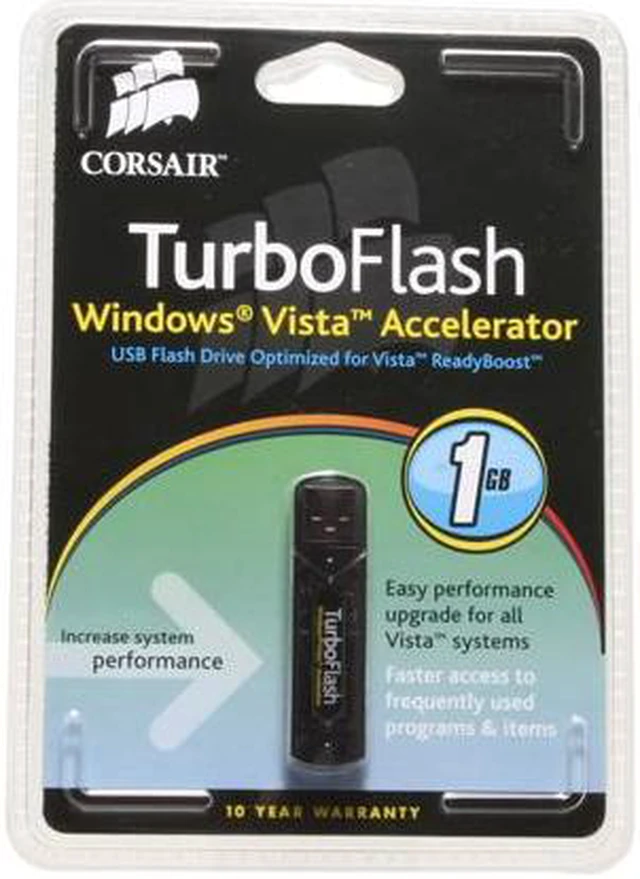 Turbo Flashdrive CORSAIR TurboFlash 1GB Flash Drive (USB2.0 Portable) Model CMFUSBTV2.0 ...