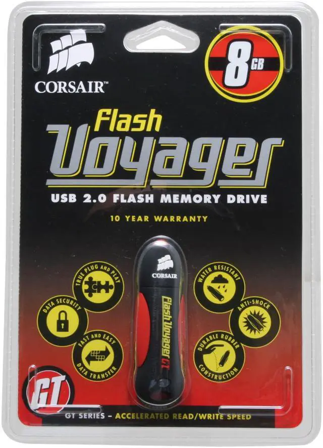 Alt view image 2 of 2 - CORSAIR Flash Voyager GT 8GB Flash Drive (USB2.0 Portable) 256bit AES Encryption CMFUSB2.0-8GBGT