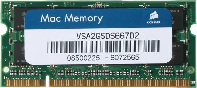 Alt view image 2 of 3 - CORSAIR 2GB DDR2 667 (PC2 5300) Memory For Apple Notebook Model VSA2GSDS667D2