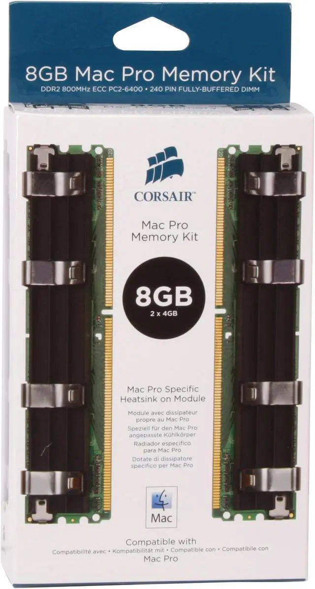 Alt view image 3 of 3 - CORSAIR 8GB (2 x 4GB) DDR2 800 (PC2 6400) ECC Fully Buffered Dual Channel Kit Memory For Apple Model VSA8GBKITFB800D2