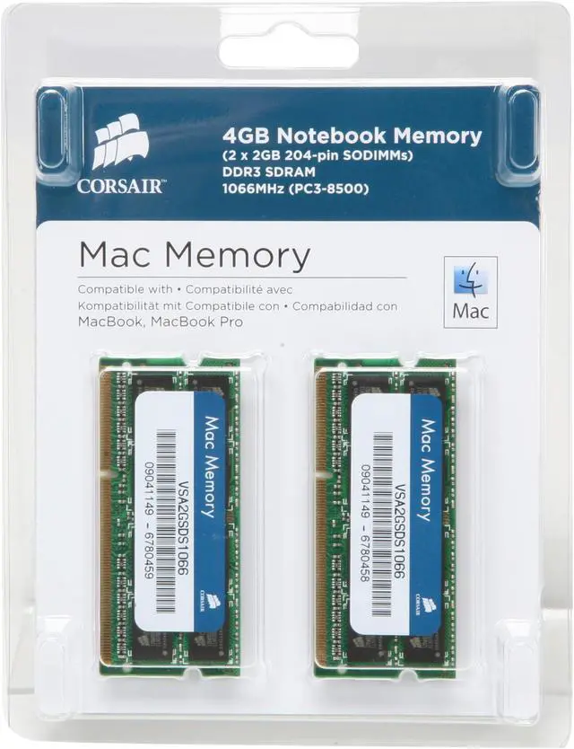 Alt view image 3 of 3 - CORSAIR 4GB (2 x 2GB) DDR3 1066 (PC3 8500) Memory For Apple Model VSA4GSDSKIT1066