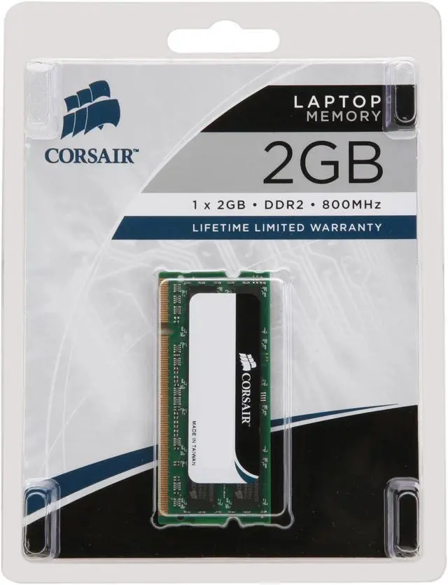 Alt view image 3 of 3 - CORSAIR 2GB 200-Pin DDR2 SO-DIMM DDR2 800 (PC2 6400) Laptop Memory Model VS2GSDS800D2 G