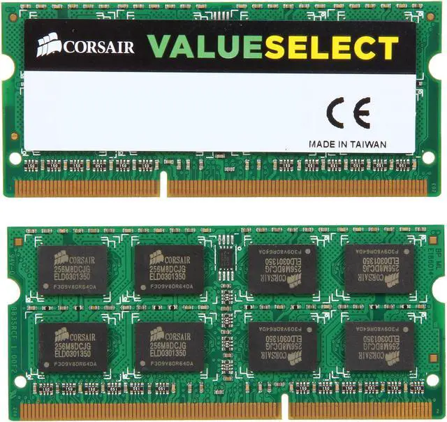 Alt view image 2 of 3 - CORSAIR ValueSelect 8GB (2 x 4GB) 204-Pin DDR3 SO-DIMM DDR3 1066 (PC3 8500) Laptop Memory Model CM3X8GSDKIT1066