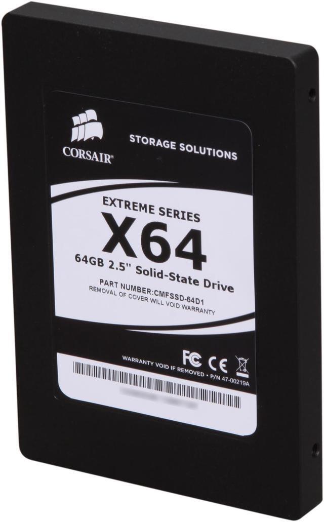 Alt view image 2 of 6 - Corsair Extreme Series 2.5" 64GB SATA II MLC Internal Solid State Drive (SSD) CMFSSD-64D1