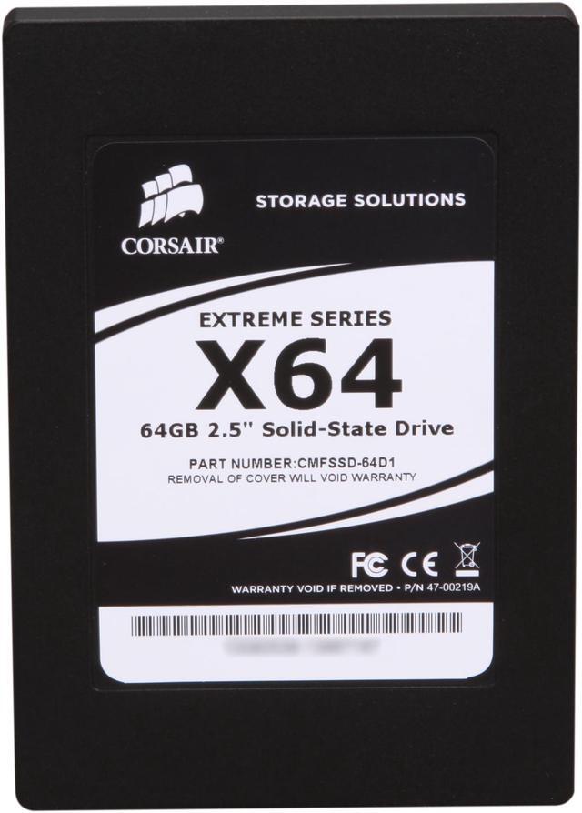 Alt view image 3 of 6 - Corsair Extreme Series 2.5" 64GB SATA II MLC Internal Solid State Drive (SSD) CMFSSD-64D1