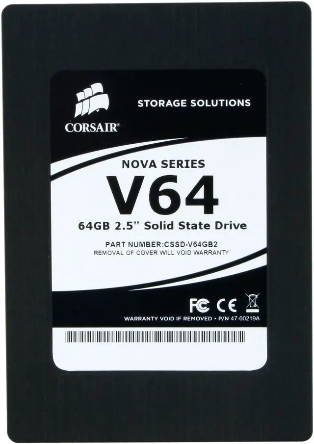 Alt view image 3 of 6 - Corsair Nova Series 2.5" 64GB SATA II MLC Internal Solid State Drive (SSD) CSSD-V64GB2-BRKT