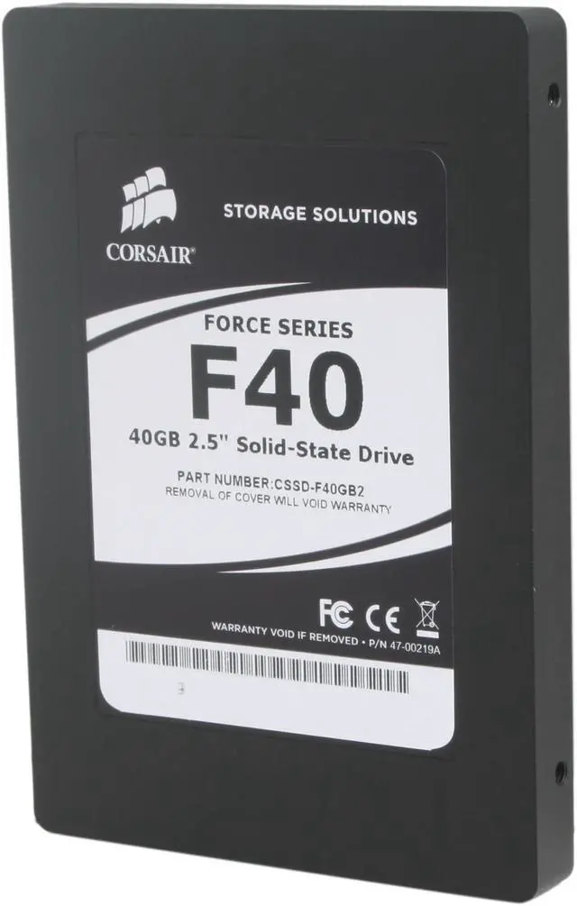 Main image of Corsair Force F40 CSSD-F40GB2 2.5" 40GB SATA II MLC Internal Solid State Drive (SSD)