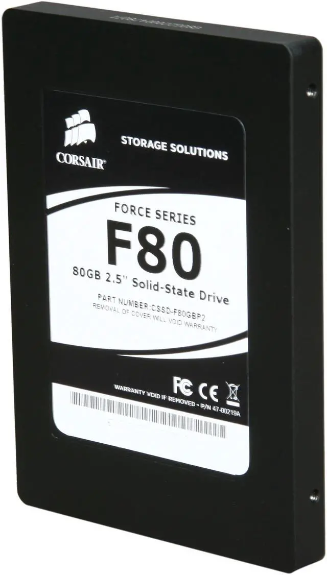 Alt view image 2 of 6 - Corsair Force 2.5" 80GB SATA II MLC Internal Solid State Drive (SSD) CSSD-F80GBP2-BRKT