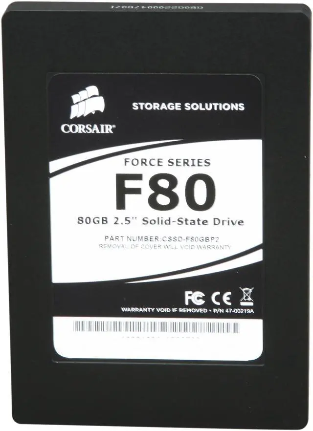 Alt view image 3 of 6 - Corsair Force 2.5" 80GB SATA II MLC Internal Solid State Drive (SSD) CSSD-F80GBP2-BRKT