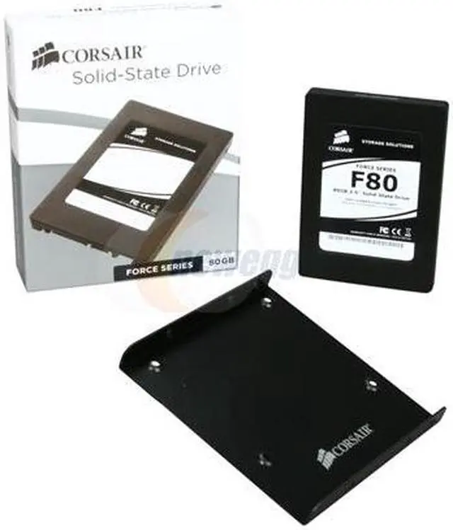 Alt view image 6 of 6 - Corsair Force 2.5" 80GB SATA II MLC Internal Solid State Drive (SSD) CSSD-F80GBP2-BRKT