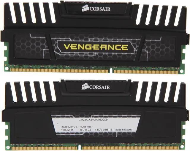Alt view image 2 of 3 - CORSAIR Vengeance 8GB (2 x 4GB) 240-Pin PC RAM DDR3 1600 (PC3 12800) Desktop Memory Model CMZ8GX3M2A1600C9