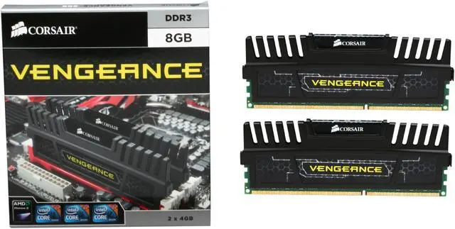 Alt view image 3 of 3 - CORSAIR Vengeance 8GB (2 x 4GB) DDR3 1600 (PC3 12800) Desktop Memory Model CMZ8GX3M2A1600C8