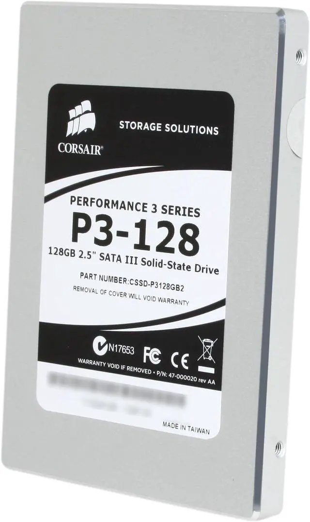 Alt view image 2 of 6 - Corsair Performance 3 Series 2.5" 128GB SATA III MLC Internal Solid State Drive (SSD) CSSD-P3128GB2-BRKT