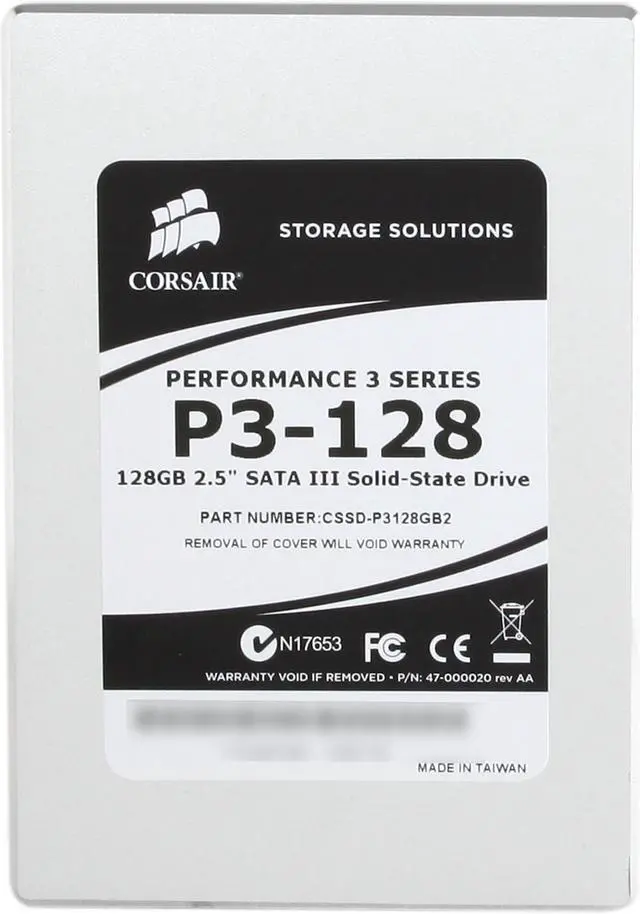 Alt view image 3 of 6 - Corsair Performance 3 Series 2.5" 128GB SATA III MLC Internal Solid State Drive (SSD) CSSD-P3128GB2-BRKT