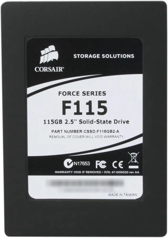 Alt view image 3 of 6 - Corsair Force 2.5" 115GB SATA II MLC Internal Solid State Drive (SSD) CSSD-F115GB2-BRKT-A