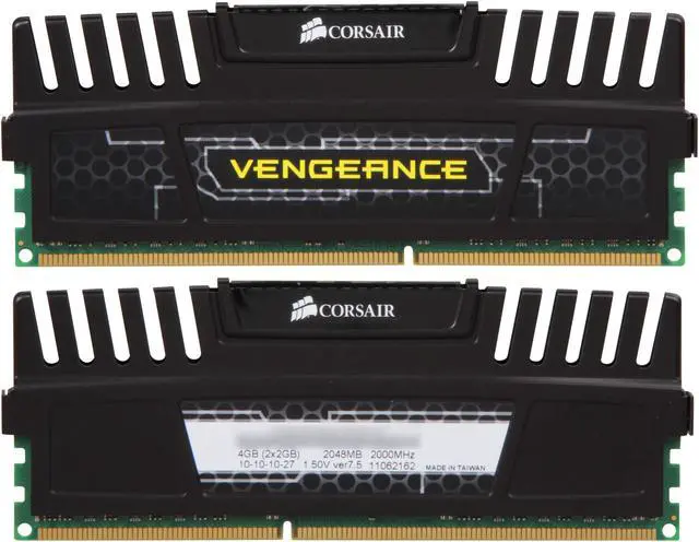 Alt view image 2 of 3 - CORSAIR Vengeance 4GB (2 x 2GB) DDR3 2000 (PC3 16000) Desktop Memory Model CMZ4GX3M2A2000C10