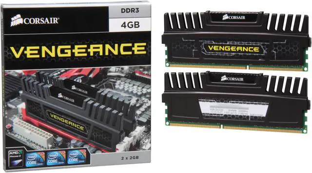 Alt view image 3 of 3 - CORSAIR Vengeance 4GB (2 x 2GB) DDR3 2000 (PC3 16000) Desktop Memory Model CMZ4GX3M2A2000C10