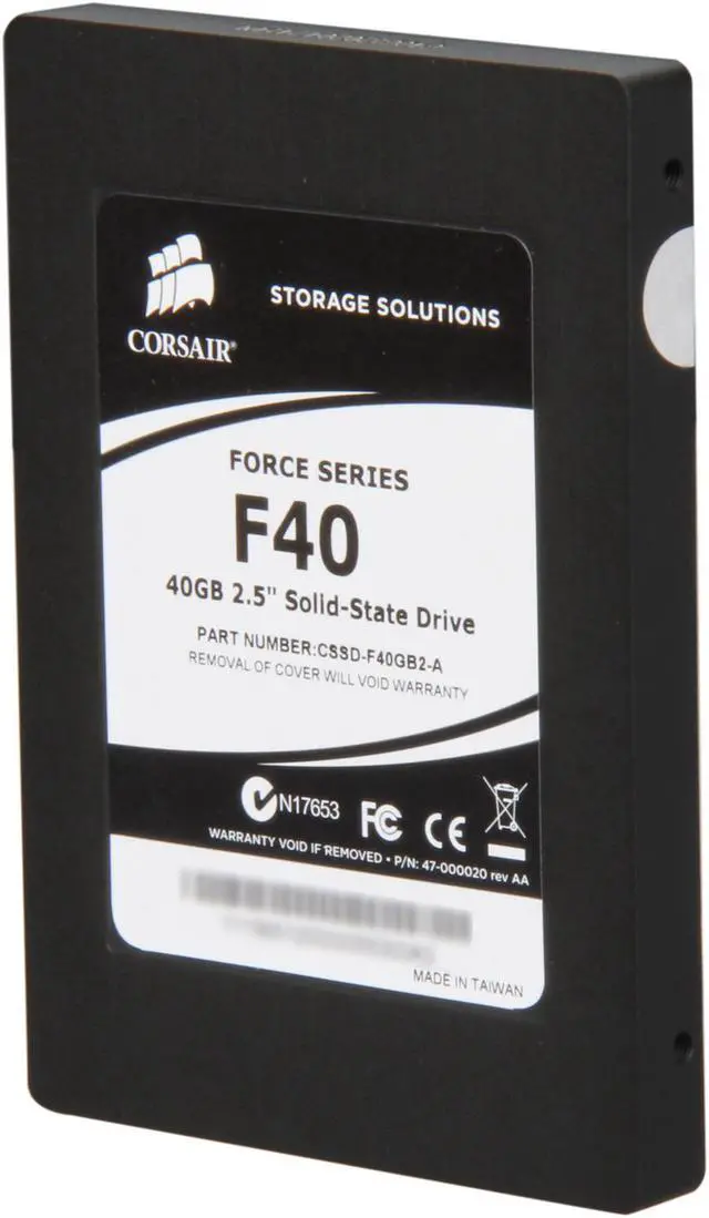Alt view image 2 of 6 - Corsair Force 2.5" 40GB SATA II MLC Internal Solid State Drive (SSD) CSSD-F40GB2-A