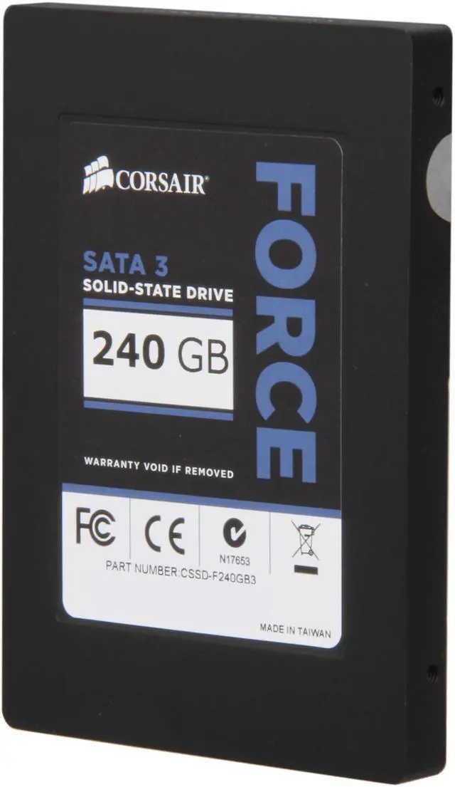 Alt view image 2 of 5 - Corsair Force Series 3 2.5" 240GB SATA III Internal Solid State Drive (SSD) CSSD-F240GB3-BK