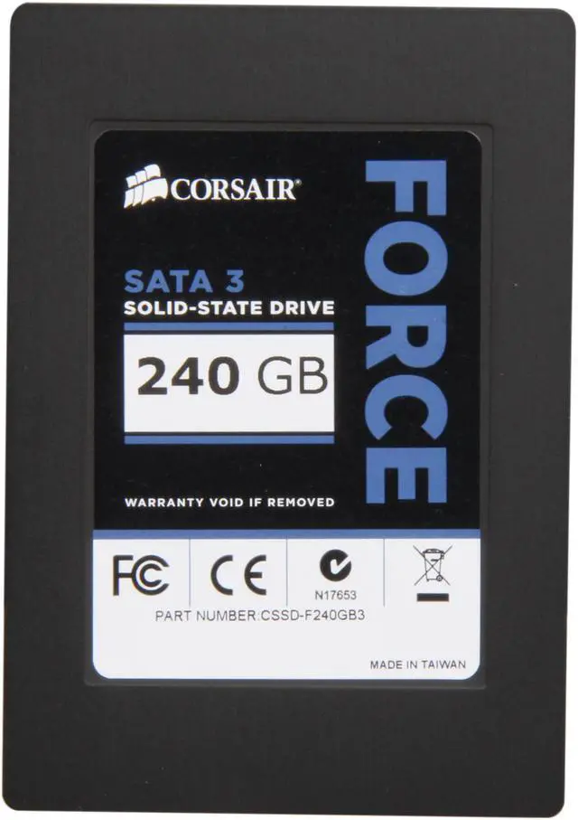 Alt view image 3 of 5 - Corsair Force Series 3 2.5" 240GB SATA III Internal Solid State Drive (SSD) CSSD-F240GB3-BK