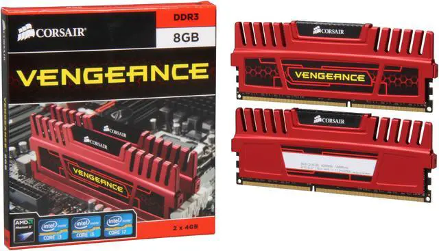 Alt view image 3 of 3 - CORSAIR Vengeance 8GB (2 x 4GB) DDR3 1866 (PC3 15000) Desktop Memory Model CMZ8GX3M2A1866C9R